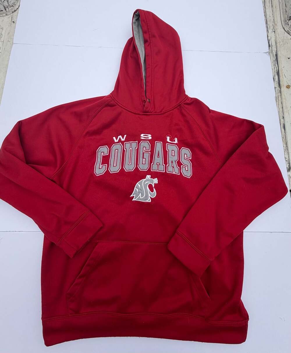 Colosseum Washington State Cougars Mens Crimson Red Pullover Hoodie Size Large